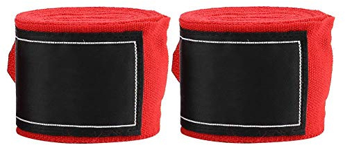 Dilwe Boxningslindor, 2 st 2,5 m elastiska bandagevantar handlindor skydd innerknäveskydd för boxning kampsport Sanda Muay Thai MMA Taekwondo (röd)