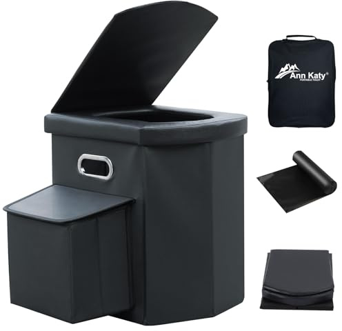 Ann Katy XL Portable Camping Toilet for Adults,Lightweight Folding Potty