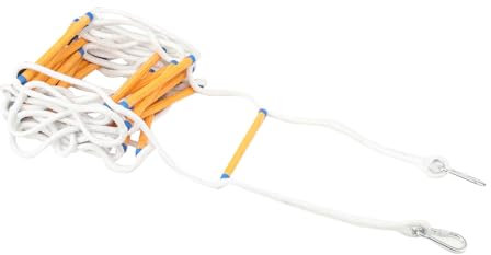 Cozyel Strickleiter Feuerfeste Rettungsleiter 10M, Schwer Entflammbare Feuerleiter Sicherheitsleitern mit 2 Karabinern, Rettungsleiter Strickleiter Outdoor Balkon Fenster, Tragfähigkeit bis 200 kg