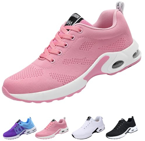AioTio promenadskor, dam, halkfria, sportiga sneakers, dämpningsplattform, moderiktigt, nät, lätt, fotvalvsstöd, fritidsskor
