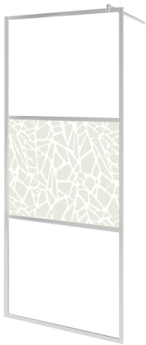 vidaXL Duschvägg med ESG-glas stendesign 115x195 cm