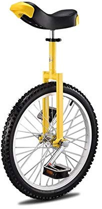 JLXJ Monociclos Monociclos Amarillos para Adultos Niños, Marco de Acero, 16inch/18inch/20 Inch Una Rueda Bicicleta de Equilibrio para Adolescentes, Hombres, Mujeres, Niños, Montaña Al Aire Libre