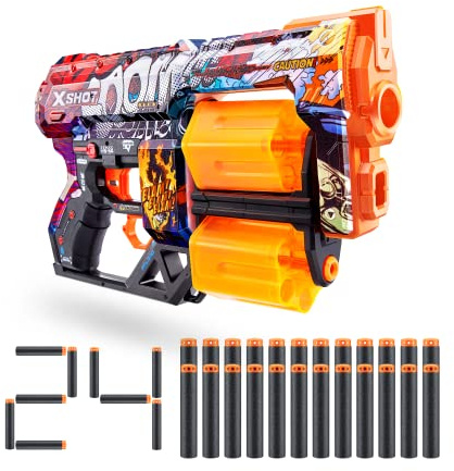 XShot Skins Dread, Boom, Foam Dart Blaster (24 Darts) Air Pocket Dart Technology, Major Brand Compatible, Toy Foam Dart Blaster for Kids, Teens, Adults, Frustration Free Packaging
