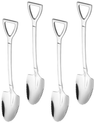 BESTonZON 4 Stück Schaber Aus Edelstahl Pomelo-löffel Dessertlöffel-schaufel Sammellöffel Gezackter Grapefruit-löffel Gezackter Löffel L?ffel ?cher Baby Kaffeelöffel Edelstahl 304 Besondere