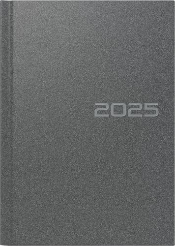 rido/idé bokkalender modell Mentor (2025), 1 sida = 1 dag, A5, 352 sidor, plastomslag reflektion, grå