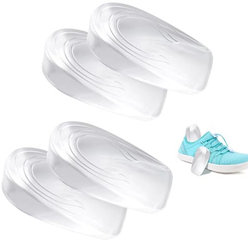 2 Paar Fersenpolster Schuhe 2cm Fersenkeil Achillessehne, Schuheinlagen Gel, Fersenkissen für Herren Damen, Achillessehnenentzündung Fersenerhöhung Fersensporn, Silikon Fersenschutz für Schuhe