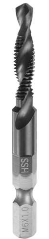 QUARKZMAN Gewindebohrer für Maschine M6 x 1, HSSM2(6542) TiCN-Beschichtung Sechskantgriff, Universal-Bohrer für die meisten Situationen