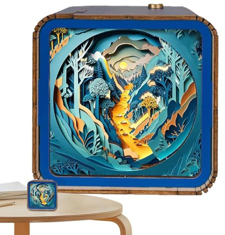 Rompecabezas de madera con luz LED, luz nocturna de rompecabezas de madera 3D, Rompecabezas de madera Luz nocturna 3D, Lámpara de arte LED 3D de rompecabezas de madera inalámbrica para adultos y adole