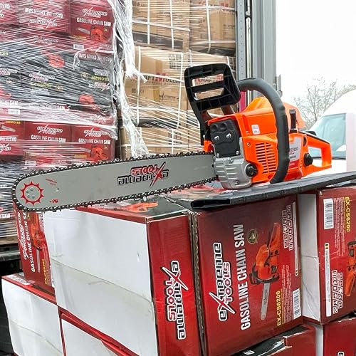 Motosierra a gasolina Extreme Tools 58cc con espada de 20 para uso forestal y doméstico