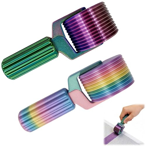 2 Pcs Diamond Art Roller Tool, Diamond Art Accessories Crystal Diamonds Painting Accessories, Red Green Colored and Rainbow Colored Diamonds Arts Tools, DIY Tools for Pressing Rhinestone