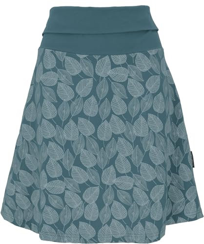 GURU SHOP Minirock aus Bio-Baumwolle, Boho Tellerrock Herbstlaub Print Organic - Orion Blue, Damen, Size:XL