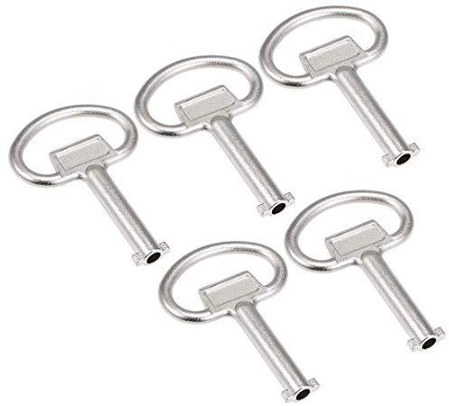 sourcing map Electrical Cabinet Key 5.5mm Hole Zinc Alloy Water Meter Box Safety Key 70x48mm 5Pcs