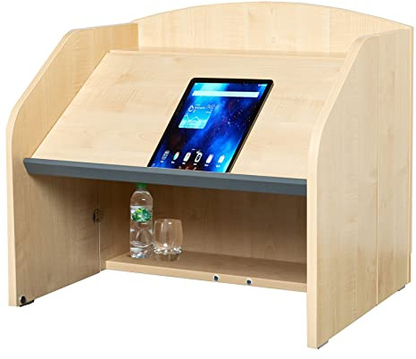 Wonderwall Foldable Tabletop Lectern, Maple, Portable Podium with up to 40° Angle Adjustable Platform - Ideal for School, Church, Assembly, Venues, Hospitality
