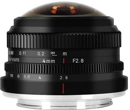 7artisans 4mm F2.8 Lente Ojo pez Circular, ángulo de visión Ultra Amplio de 225 °, Compatible con cámaras APS-C Sony E-Mount a6300 a6100 a6000 a5100 a5000 a6500 a6600 Nex-3 Nex-3N Nex-3R Nex-5 7