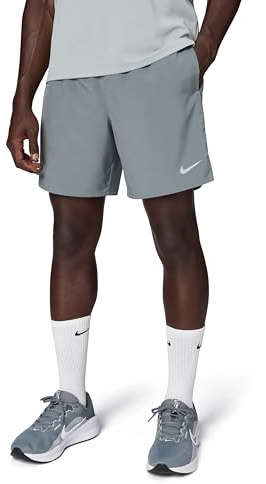 Nike Men's Challenger Dri-Fit 7 Brief-Lined Running Shorts, Smoke Grey/Smoke Grey/Reflective Silver, Large