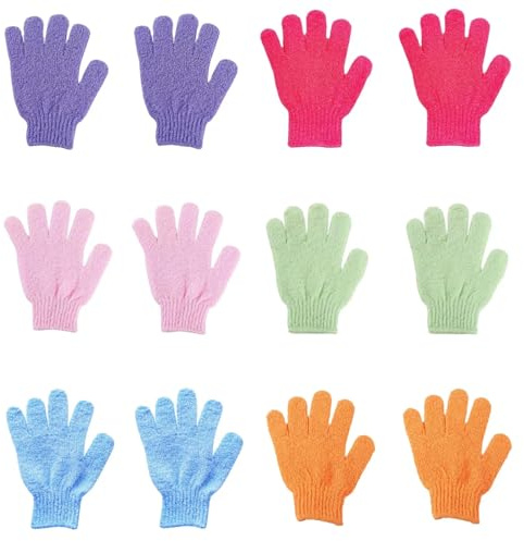 12 Pcs Exfoliating Bath Gloves,Deep Scrubbing Dead Skin Shower Gloves for Beauty Spa Massage Skin Shower Body Scrubber and Suitable for Men,Women