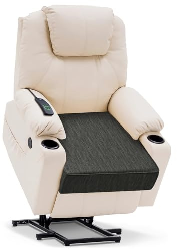 baibu Large Dual-Layer Memory Foam Chair Seat Cushion for Recliner, Couch, Armchair with Textured Washable Cover, Non-Slip Base for Tailbone Pain & Pressure Relief, 50x50x12.7cm -Black