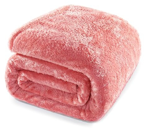 Whale Flotilla Couverture Polaire Chaude en Microfibre, Jeté de Canapé, Couverture Super Douce et Douillette en Peluche, 150 x 200 cm, Rose