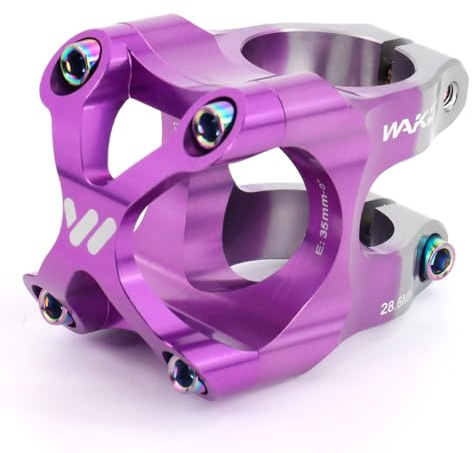 CYSKY Potencia MTB 35mm de Vástago de Montaña con Abrazadera de Manillar de 35 mm Tubo de dirección de 1-1/8 para Bicicleta de Mountain, e-MTB, Downhill, Freeride, Gravel (Morado & Titanio)