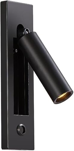 Genérico Lámpara de lectura empotrada, luces LED pared Compatible with mesita noche, aplique cabecera ajustable con interruptor botón, iluminación decorativa montaje empotrado,lámpara de araña