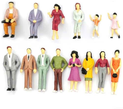 Realistic 25 Pcs Mixed Painted People Figures for Model Train Scenes Ideal for Enhancing Scenery, Scale 1 50
