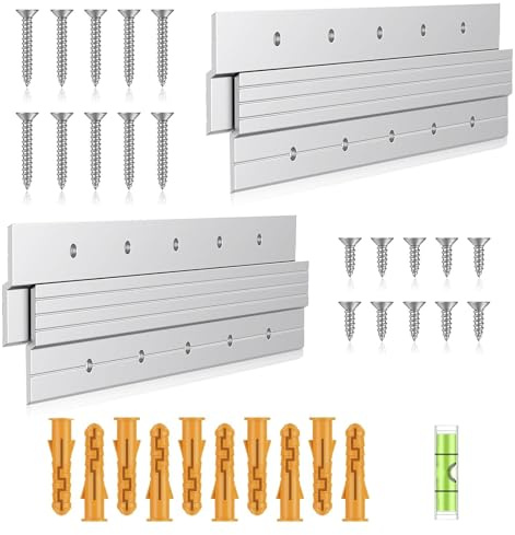 Dengthrive Taco Francés: 2 Pares de Colgadores de Cuadros de Aleación de Aluminio en Forma de Z de 30 cm para Cuadros Pesados Para usar en Marcos, Cabeceros, Espejos y Estantes Resistentes