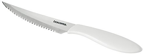 Tescoma Presto Coltello Bistecca, 6 Pezzi, Acciaio Inossidabile, Bianco, 12 cm