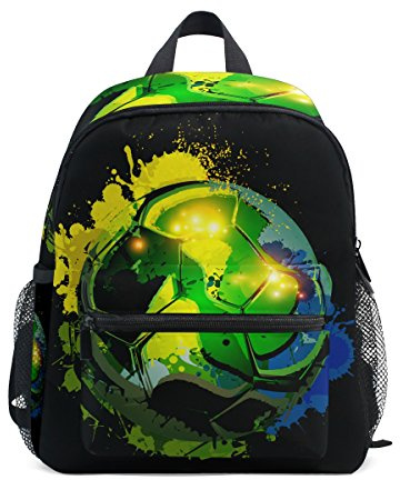 Montoj Sac de Voyage Unisexe pour Enfant Motif Football Vert