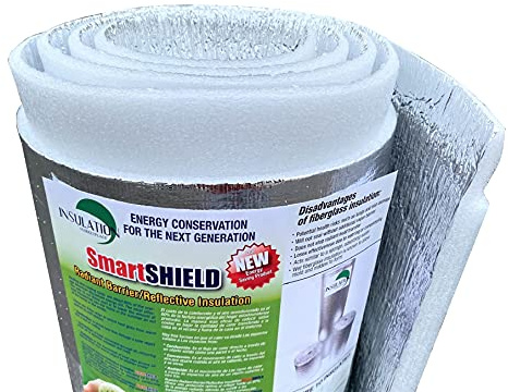 SmartSHIELD -20mm 48 X25ft Reflective Insulation Roll, Foam Core Radiant Barrier, Thermal Foil Insulation Panel - 0.8 Inch Thickness, R-23