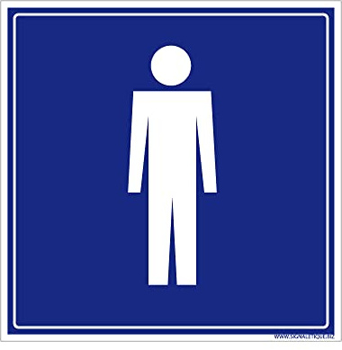 Signalétique.biz France - Panneau Information avec signalétique Toilettes réservées aux Hommes - 250 x 250 mm - Plastique PVC 1,5 mm