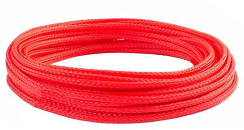 MOCNT 8mm Gaine Câble Tressée Extensible PET Manchon de Câble Fil Rangement Câble PET Cache Câble Souple Électriques Gestion Câble Flexible Protection Tube Tuyau Rouge 10 Mètres