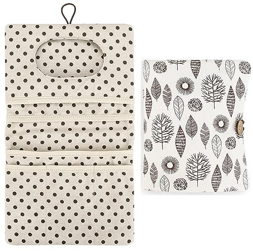 Ansodo Baby Windeltasche Mit Wickelunterlage, Kosmetiktasche 2in1 Kleine Wickeltasche für Unterwegs Windeln Creme Tücher Baby Organizer Wickeltasche Kinderwagen Wickelorganizer