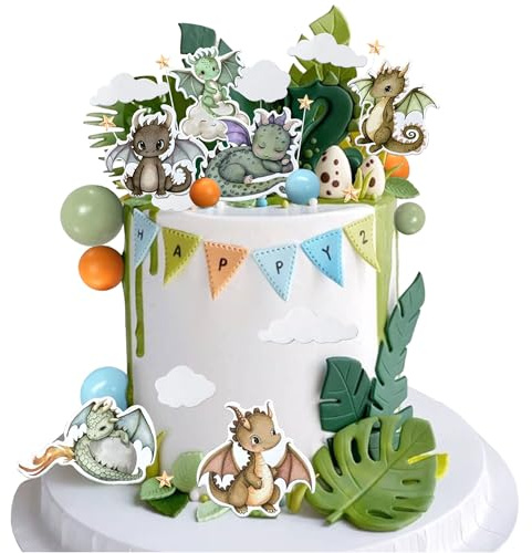 cupcake dekorativa drakedagstårta toppers drake födelsedagsfest dekoration fantasy drake tårta dekorationer för flygande drake babyshower tillbehör