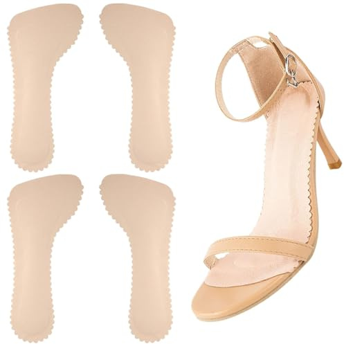 JEYORZY 2 pares plantillas antideslizantes, Tacón Alto Plantillas, Inserciones Amortiguación para Mujer, plantillas suaves transpirables y absorbentes de sudor, plantillas suaves para sandalias, carne