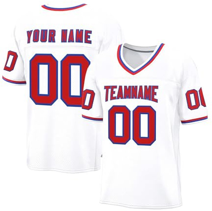 HGWOPGASD Maglietta da Calcio Personalizzata Maglie da Gioco di Football Americano Personalizzate con Nome e Numero Maglietta Personalizzata per Bambini Adulti A28