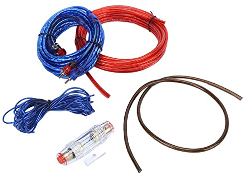 HUSHUI Kit Cavo di Alimentazione Amplificatore, Cavo Ad Alta conduttività con ABS Resistente e Materiale Metallico, per Subwoofer a Tromba Amplificatore per Giochi per Auto