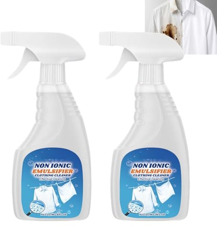 Heavy Duty Laundry Stain Remover Spray, Non-Ionic Emulsifier Laundry Stain Remover, Laundrys Stains Removers Spray for Grease, Deeply Cleaning Laundrys Stains Removers, Powerful Removal Oil. (2PCS)