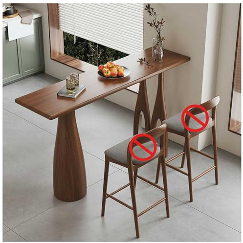 Rustikt barbord – massivt träbänkshöjd matbord med 5 cm tjock topp med levande kant för kök, matsal, kaffebar eller restaurang, 119 x 45 x 99 cm – endast bord