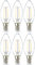 Amazon Basics LED-Leuchtmittel in Kerzenform, kleines Edison-Schraubgewinde (E14), 2.1 W (entspricht 25-Watt-Birne), klares Filament, nicht dimmbar, 6 Stück, Warmweiß