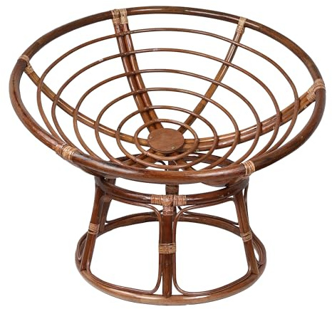 International Caravan Bali 42-inch Modern Wicker/Rattan Brown Rattan Papasan Chair Replacement Frame