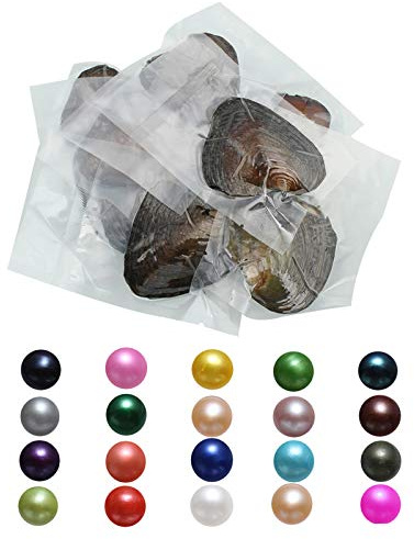 Real Freshwater Round Oysters with Pearl Inside Shell Pearl Beads Gift for Women 7-8mm/15Pcs