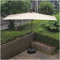 YXW 250 cm Halber Sonnenschirm Marktschirm Gartenschirm Terrassenschirm Wandschirm wasserdicht 5 Rippen mit Kurbel, halbquadratischer Balkonschirm (Color : Grey/White)
