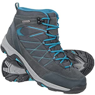 Mountain Warehouse Rapid Womens Waterproof Boots -Suede & Mesh Upper Walking Shoes, Durable, Rubber Outsole Ladies Hiking Boots – Spring Summer, Camping Grey Adult Shoe Size 6