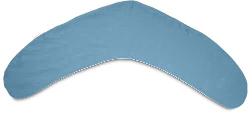 ULLENBOOM ® Stillkissenbezug 190 cm aus 100% OEKO-TEX Baumwolle, Made in EU - Bezug für Stillkissen, Seitenschläferkissen & Schwangerschaftskissen, Waffelpiqué Blau