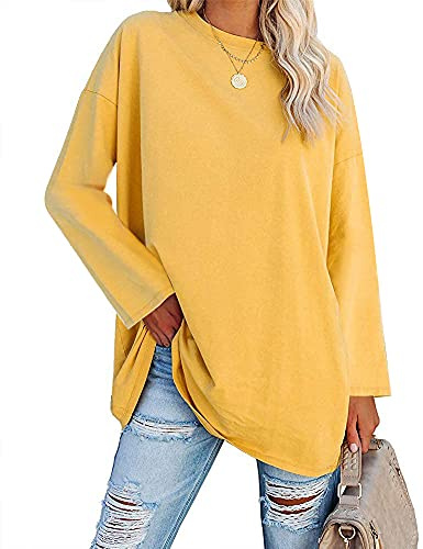 Ebifin Oversized Långärmad Tröja för Dam med Rund Hals | Oversized långärmad tröja för dam med rund hals