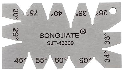 QUARKZMAN Tornillo Rosca Calibre Corte Ángulo Calibre Plantilla 29° a 90° Múltiples Ángulos Acero Inoxidable Acero Tornos Herramienta de Medición, 2 mm Grosor