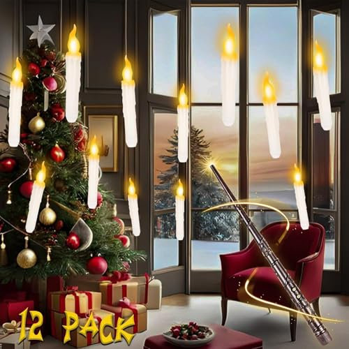 SOONEEDEAR 12 candele galleristi Harry Handling Potter LED con asta per Christmas, feste di vacanza, completo, chiesa, decorazione domestica