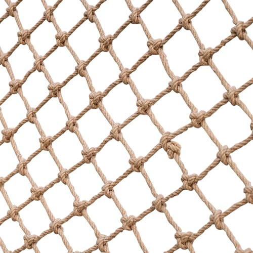 SSWZHANG Rete Arrampicata Canapa Rete Intrecciata Corda Canapa Protettiva della Recinzione della Scala del Balcone Rete Decorativa in Corda di Canapa per Interni Ed Esterni(Size:2 * 3m(7 * 10ft))