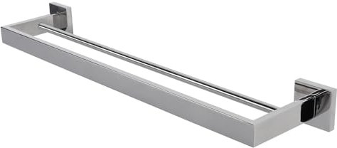 Porta Asciugamani Bagno, Porta Asciugamano da Parete Porta, Installazione a Vite Appendi Asciugamani Bagno, SUS304 Acciaio Inox Portasciugamani, Porta Asciugamani a Doppio Strato (Argento, 40CM)