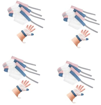ifundom 8 Pares De Guantes Para Morder Anillos Guantes Masticables Para Niños Protector De Dedo Para Pulgar Tapón De Succión Herramienta Para Dejar De Chupar Guantes Para Niños